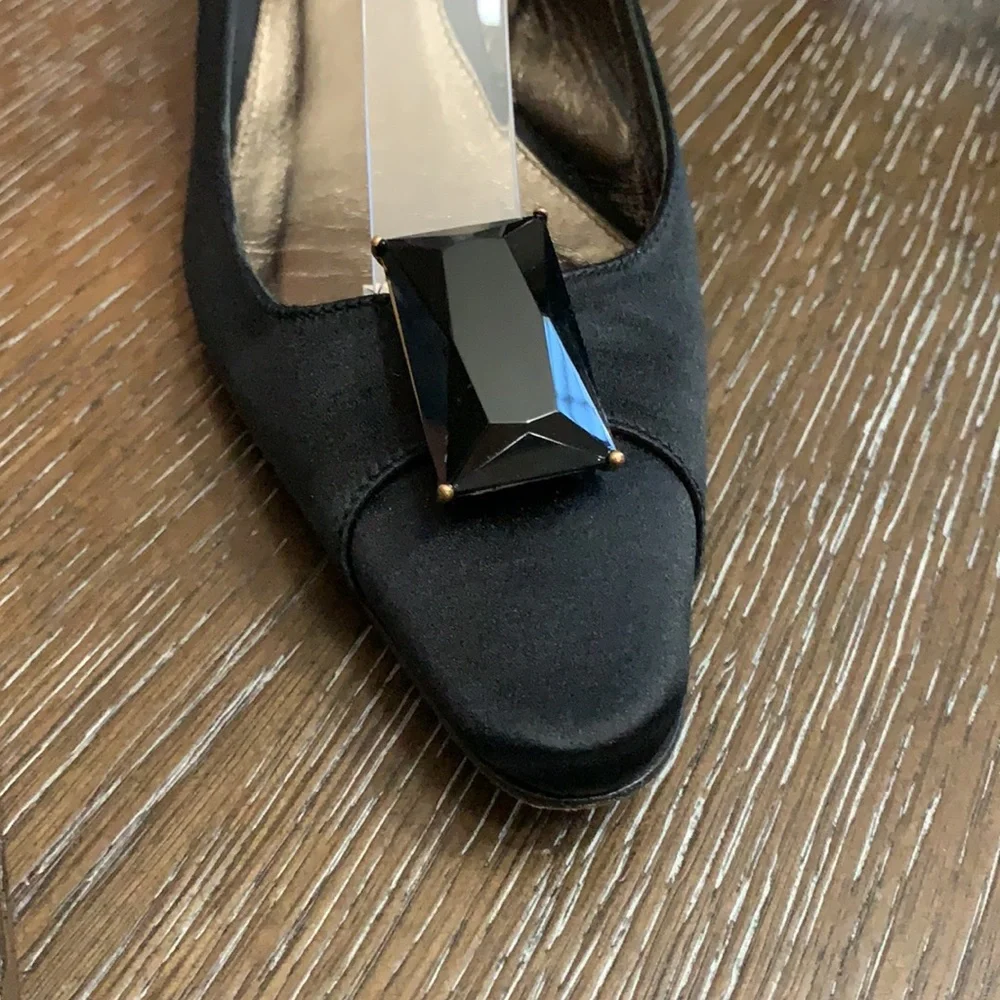 J. Crew Collection cloth jewel pointed sling back pump heel Size 6